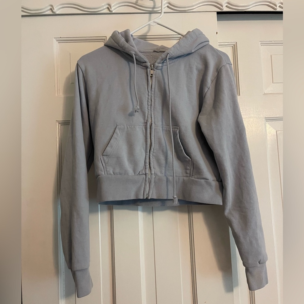 Brandy Melville Light Lavender Cropped Hoodie